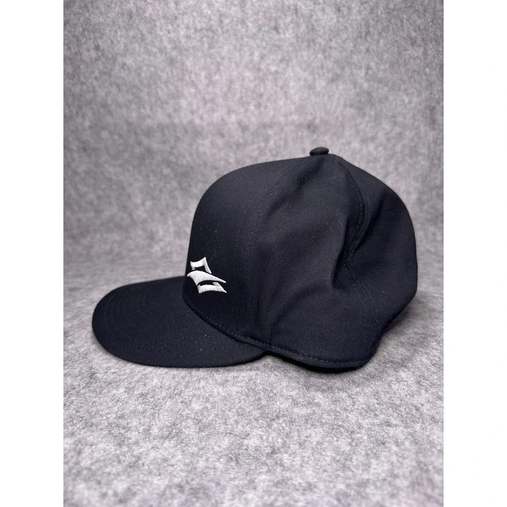 Naish Black Snapback Hat Embroidered Logo Cotton Flat Brim Cap Mens OSFM